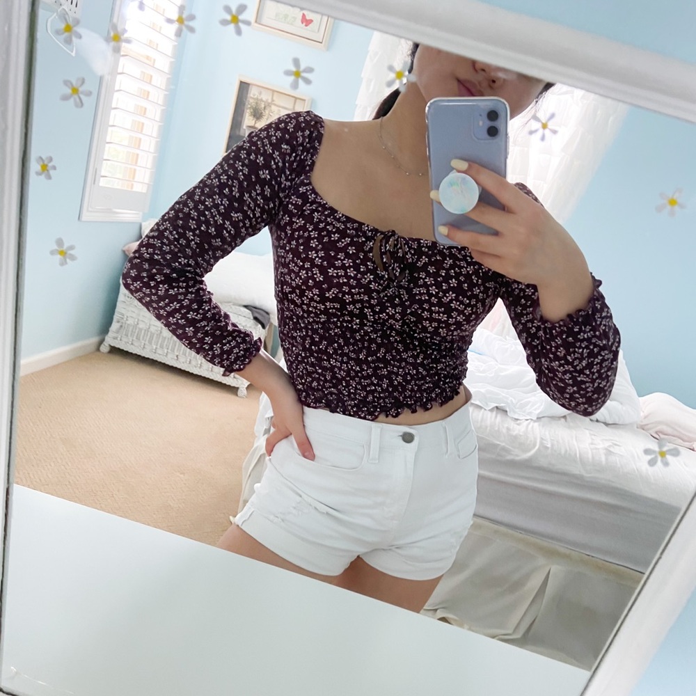 Pacsun Ruched Floral Top